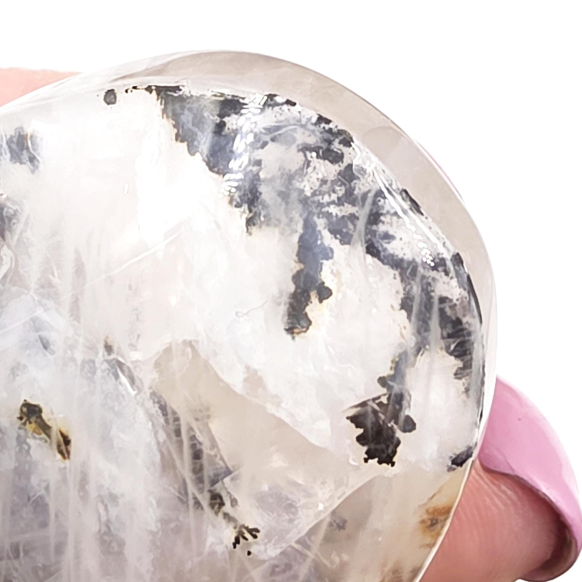 Rare Dendritic Quartz Palm Stone – Clarity, Growth and Root & Crown Chakra Crystal, 85g
