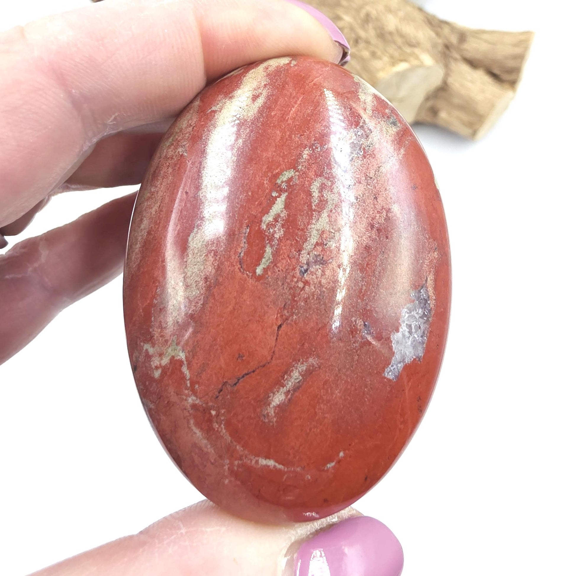 Red Jasper Palm Stone – Strength, Grounding & Protective Stability Crystal, 115g