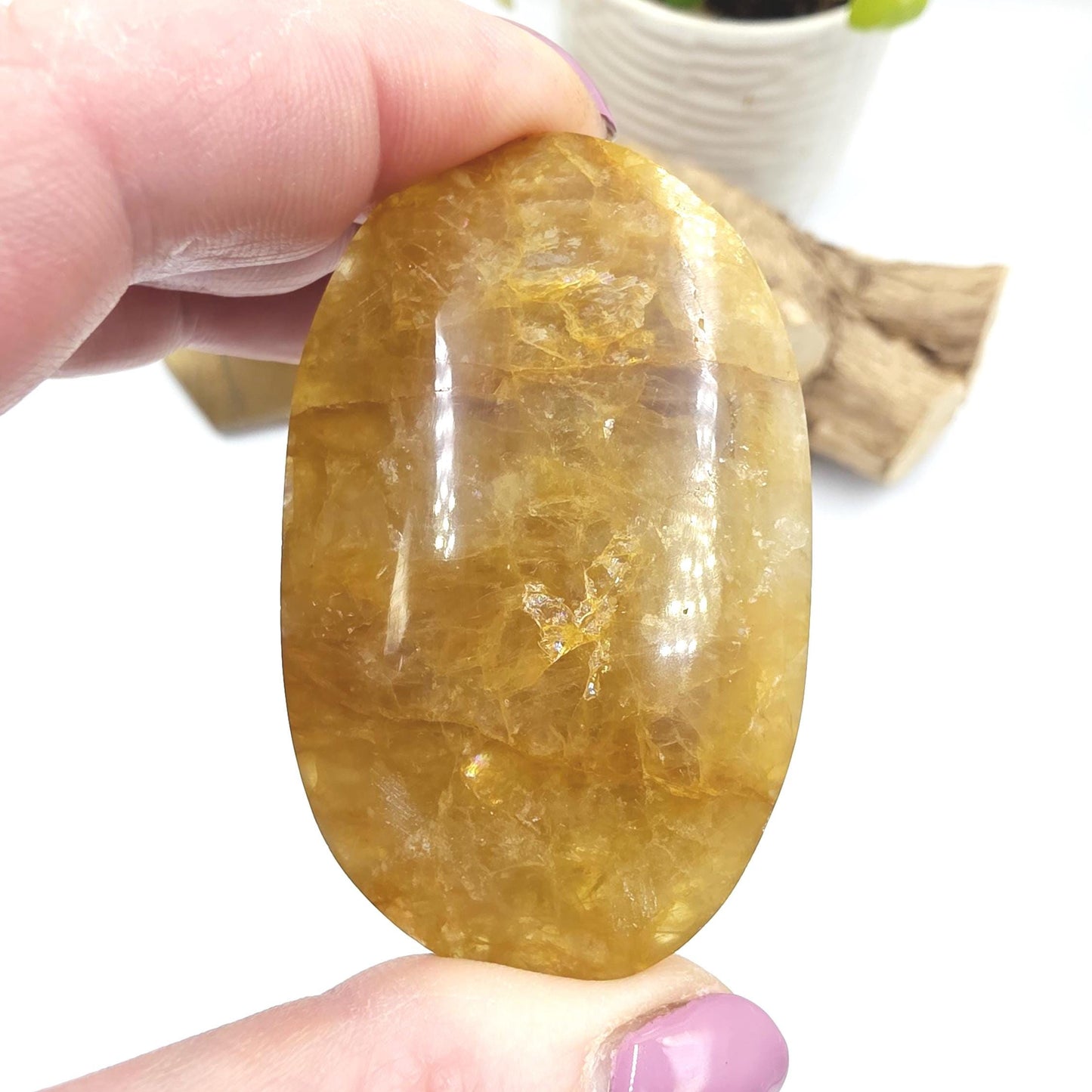 Golden Healer Palm Stone – Deep Healing & Spiritual Balance Crystal, 65g