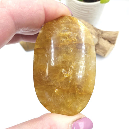 Golden Healer Palm Stone – Deep Healing & Spiritual Balance Crystal, 65g