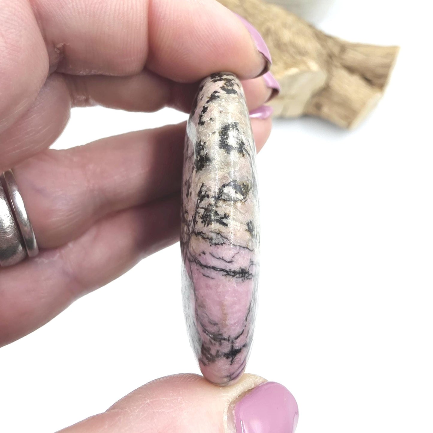 Rhodonite Palm Stone – Emotional Healing, Compassion & Grounded Heart Support Crystal, 60g