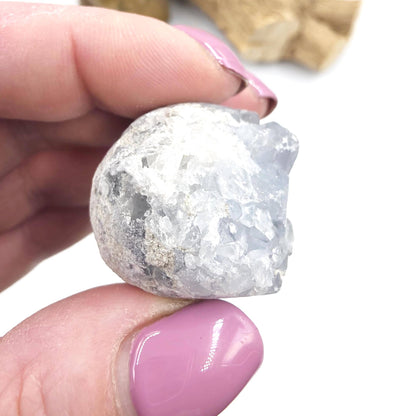 Little Raw Celestite Specimen – Peace, Angelic Energy & Soothing Spiritual Support Crystal, 60g