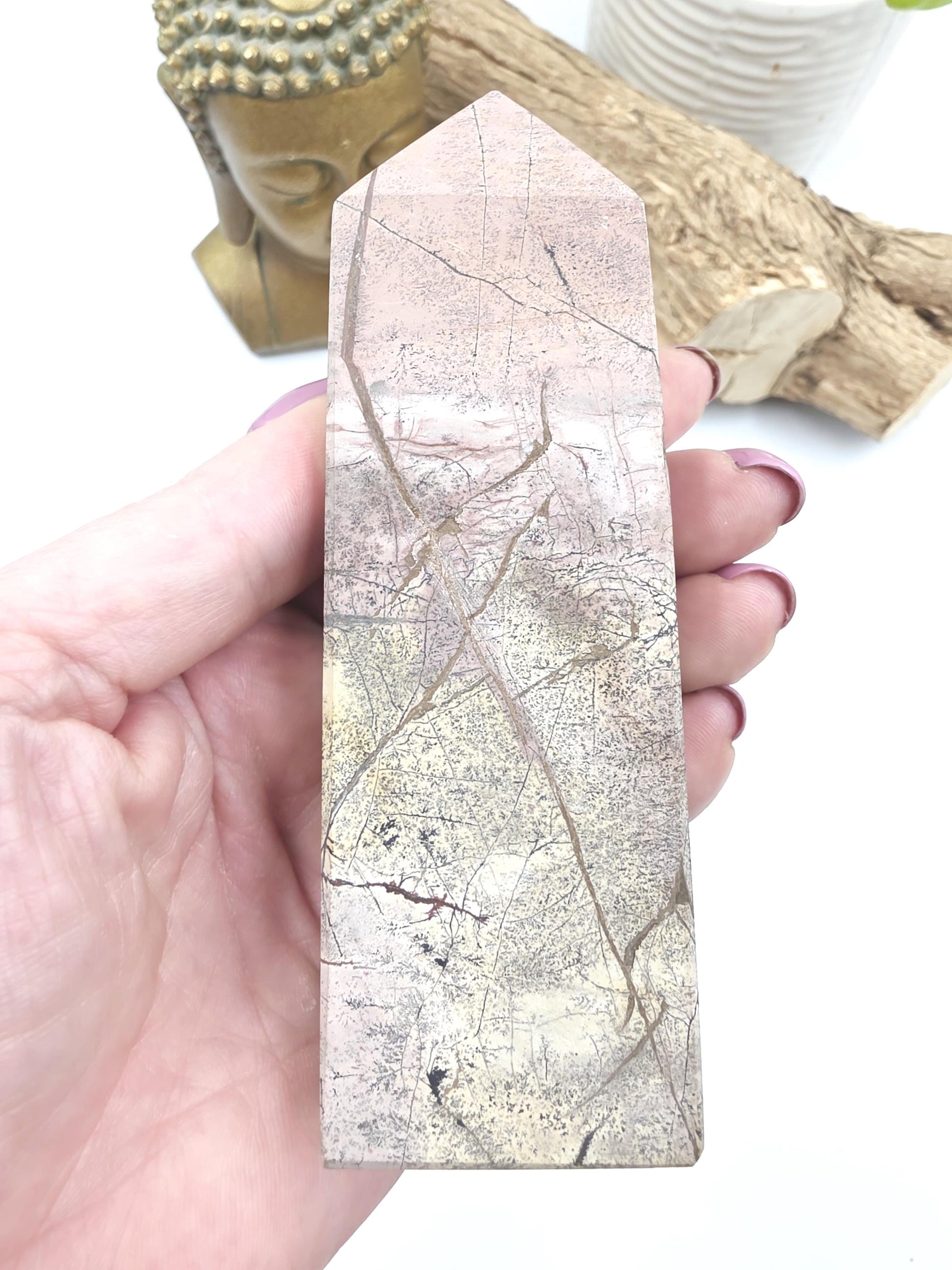 Picture Jasper Tower – Grounding, Stability & Root Chakra Crystal, 12cm
