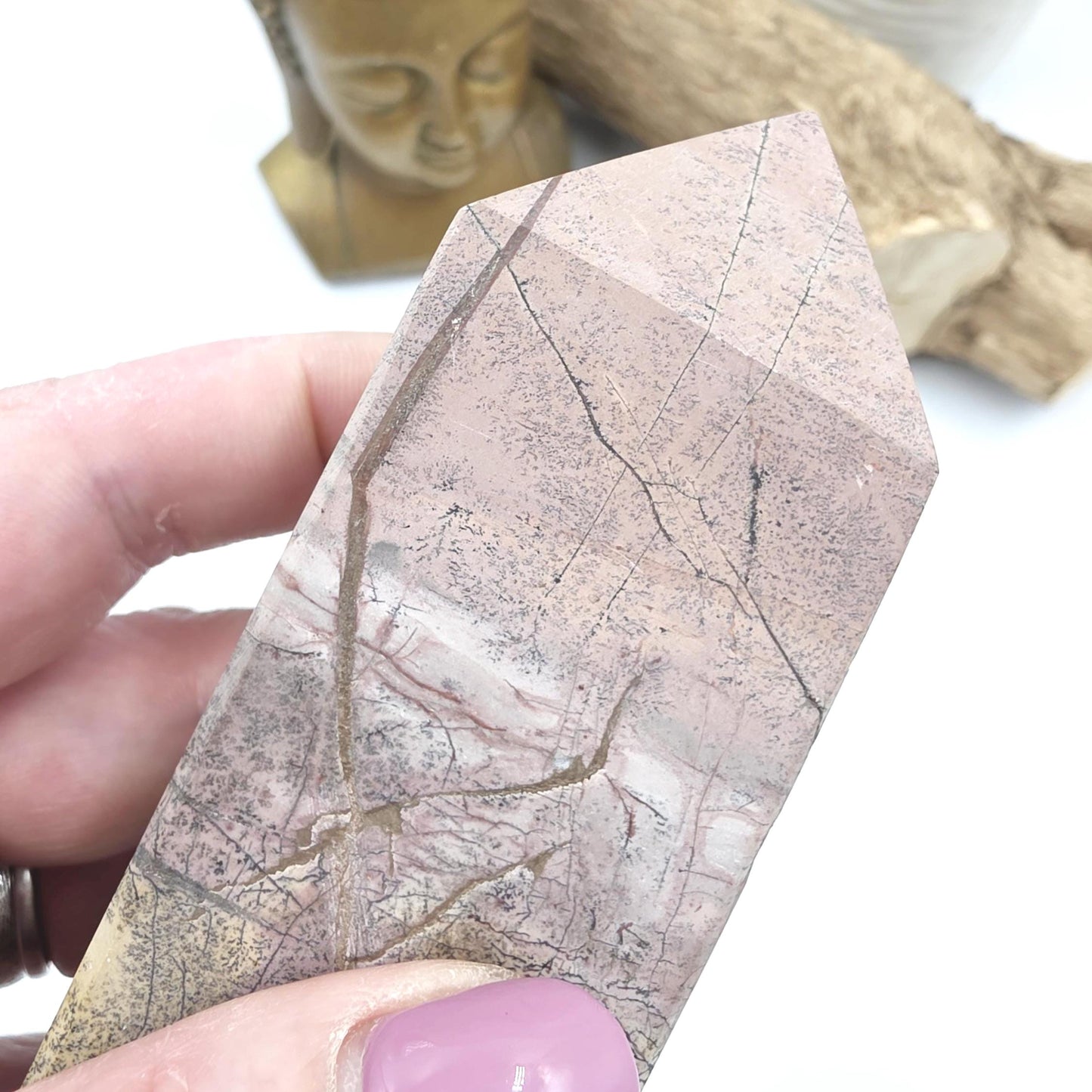 Picture Jasper Tower – Grounding, Stability & Root Chakra Crystal, 12cm