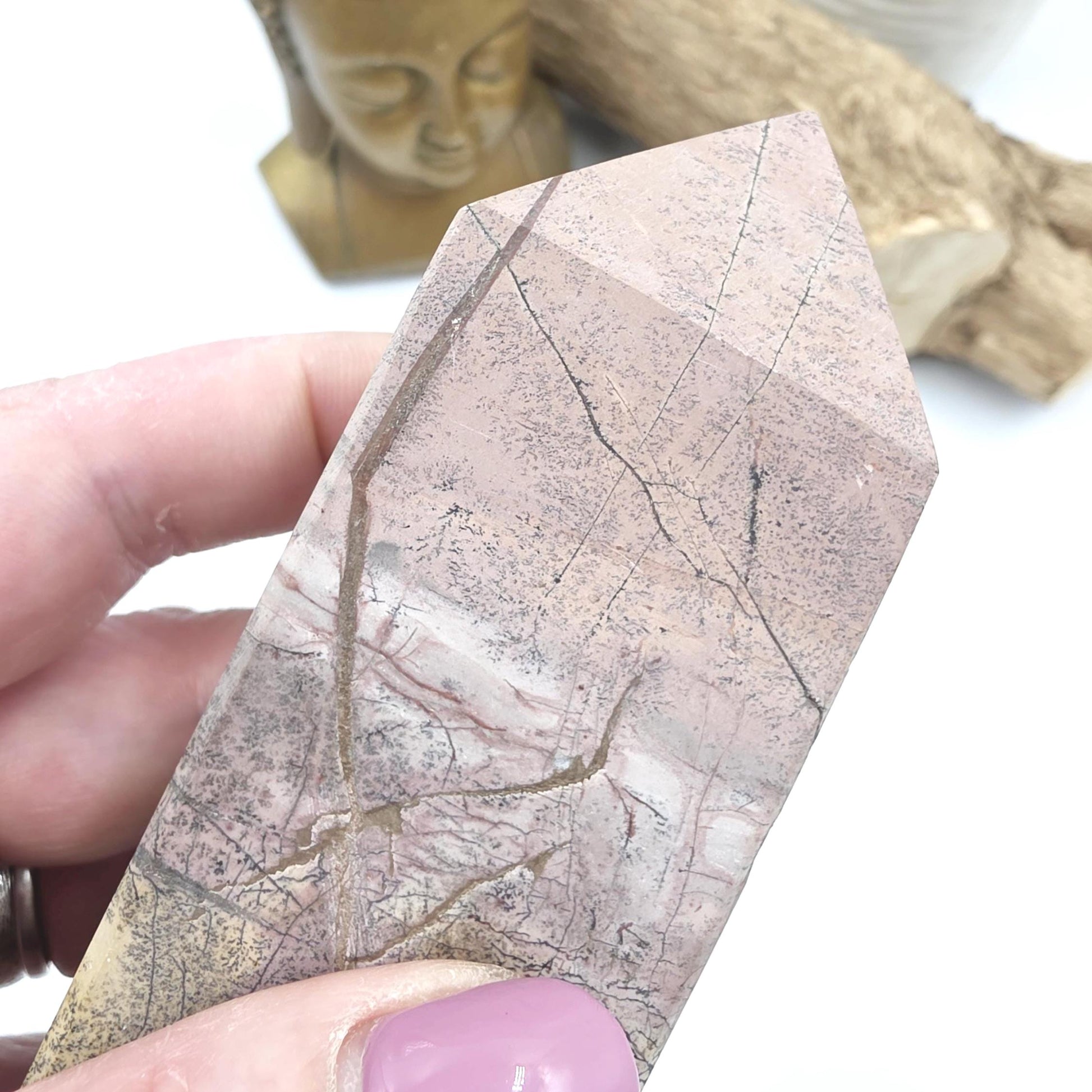 Picture Jasper Tower – Grounding, Stability & Root Chakra Crystal, 12cm