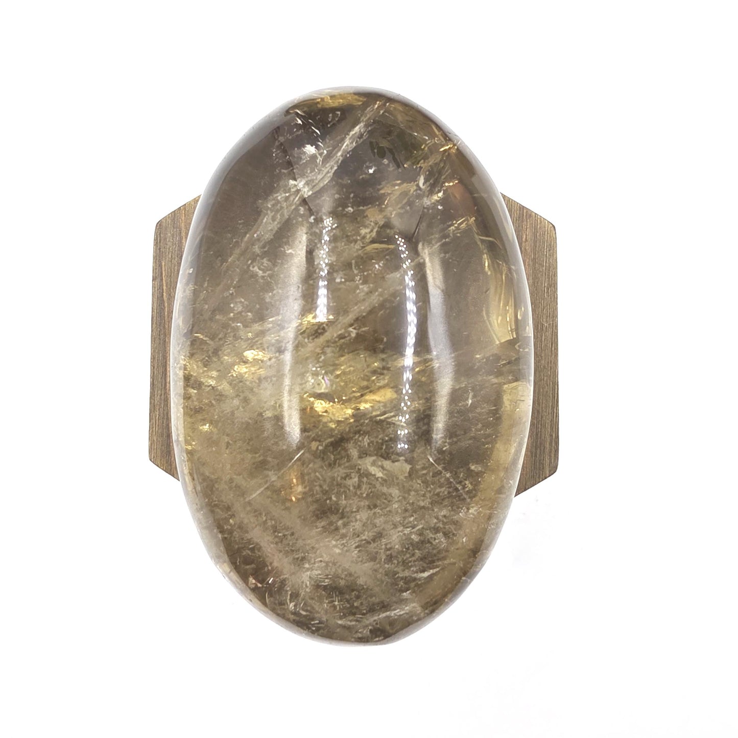 Huge Smoky Citrine Palm Stone with Rainbows – Abundance, Confidence & Solar Plexus Energy Crystal, 350g