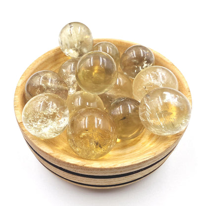 Citrine Mini Spheres – Joy, Abundance & Positive Energy Crystal Ball, 16-19mm
