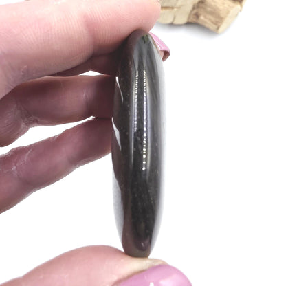 Silver Sheen Obsidian Palm Stone – Protection, Insight & Root Chakra Energy Crystal, 40g