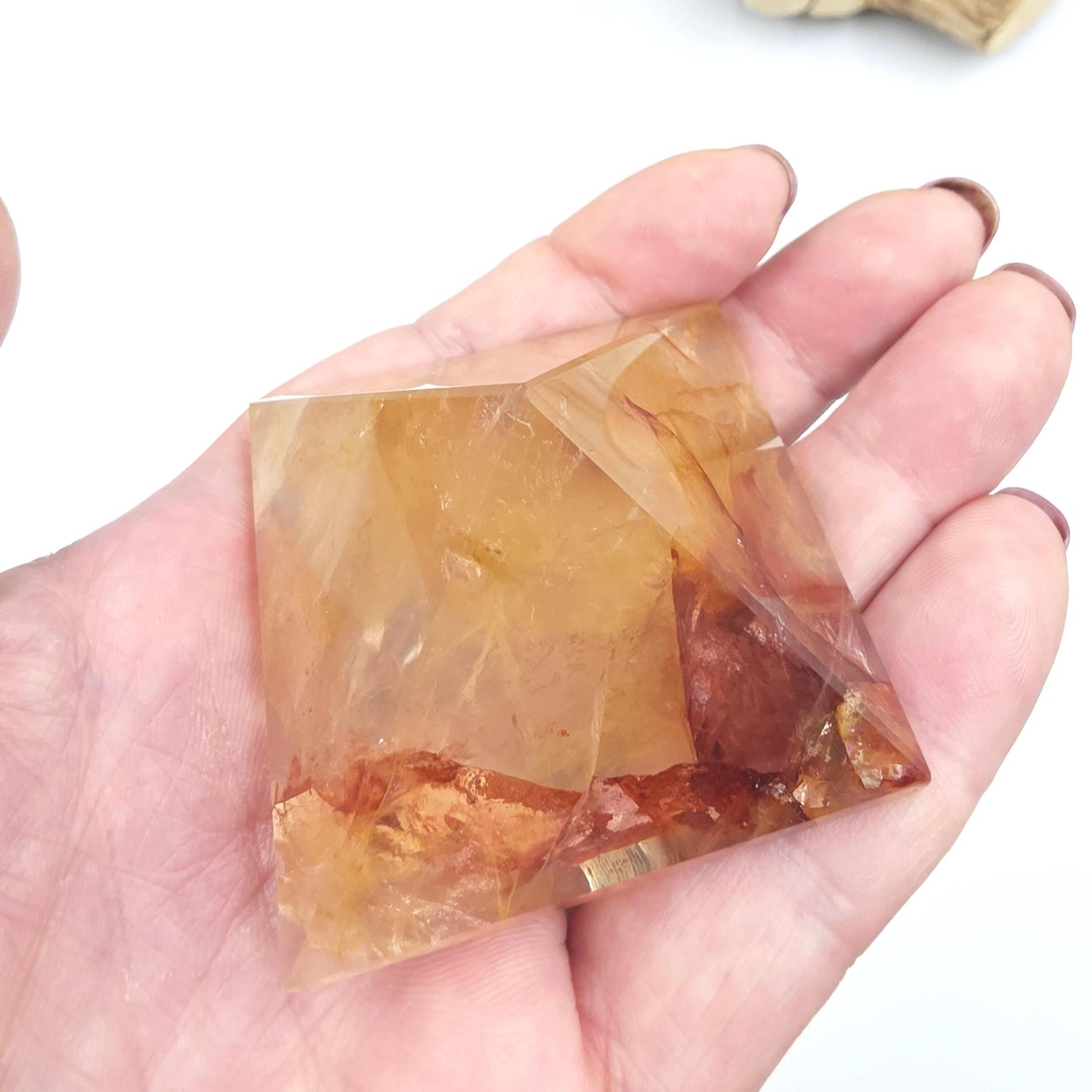 Golden Healer Pyramid – Healing, Balance & High Vibrational Quartz Crystal, 105g
