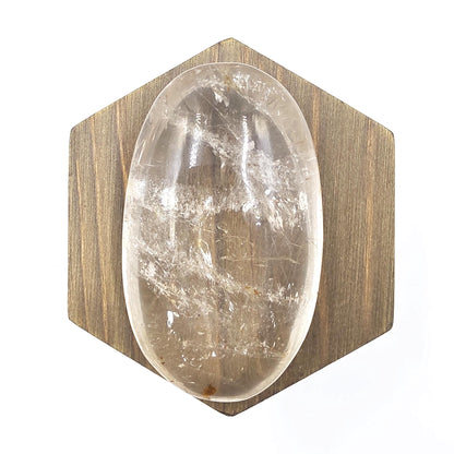 Clear Quartz Palm Stone with Microscopic Rutile Threads – Clarity & Energy Amplification Crystal, 115g