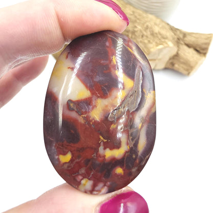 Mookaite Jasper Palm Stone – Strength, Grounding & Emotional Balance Crystal, 50g