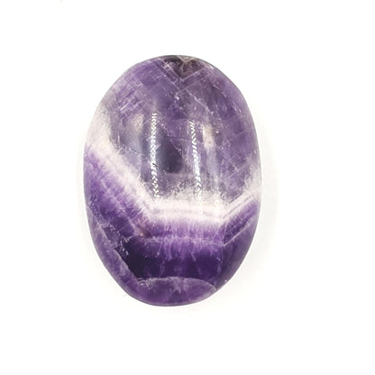 Dream Amethyst (Chevron) Palm Stone with rainbow flash – Intuition, Calm & Spiritual Clarity Crystal, 110g