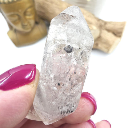 Raw Herkimer Diamond Natural DT with Moving Carbon Bubble – Rare High Vibrational Quartz Crystal, 25g