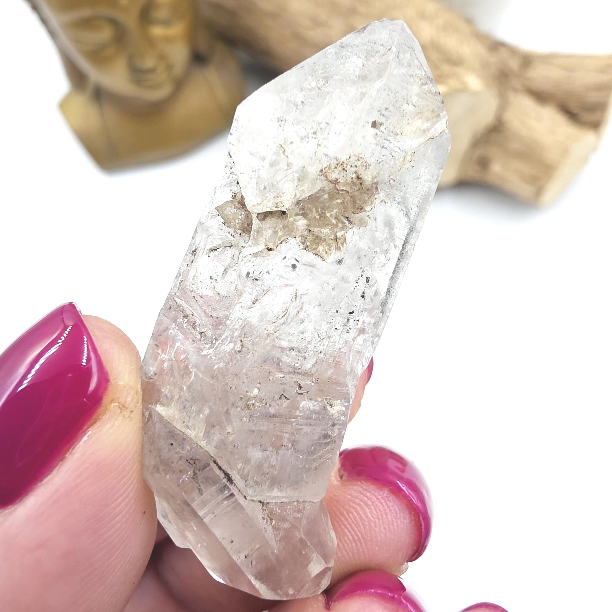 Raw Herkimer Diamond Natural DT with Moving Carbon Bubble – Rare High Vibrational Quartz Crystal, 25g