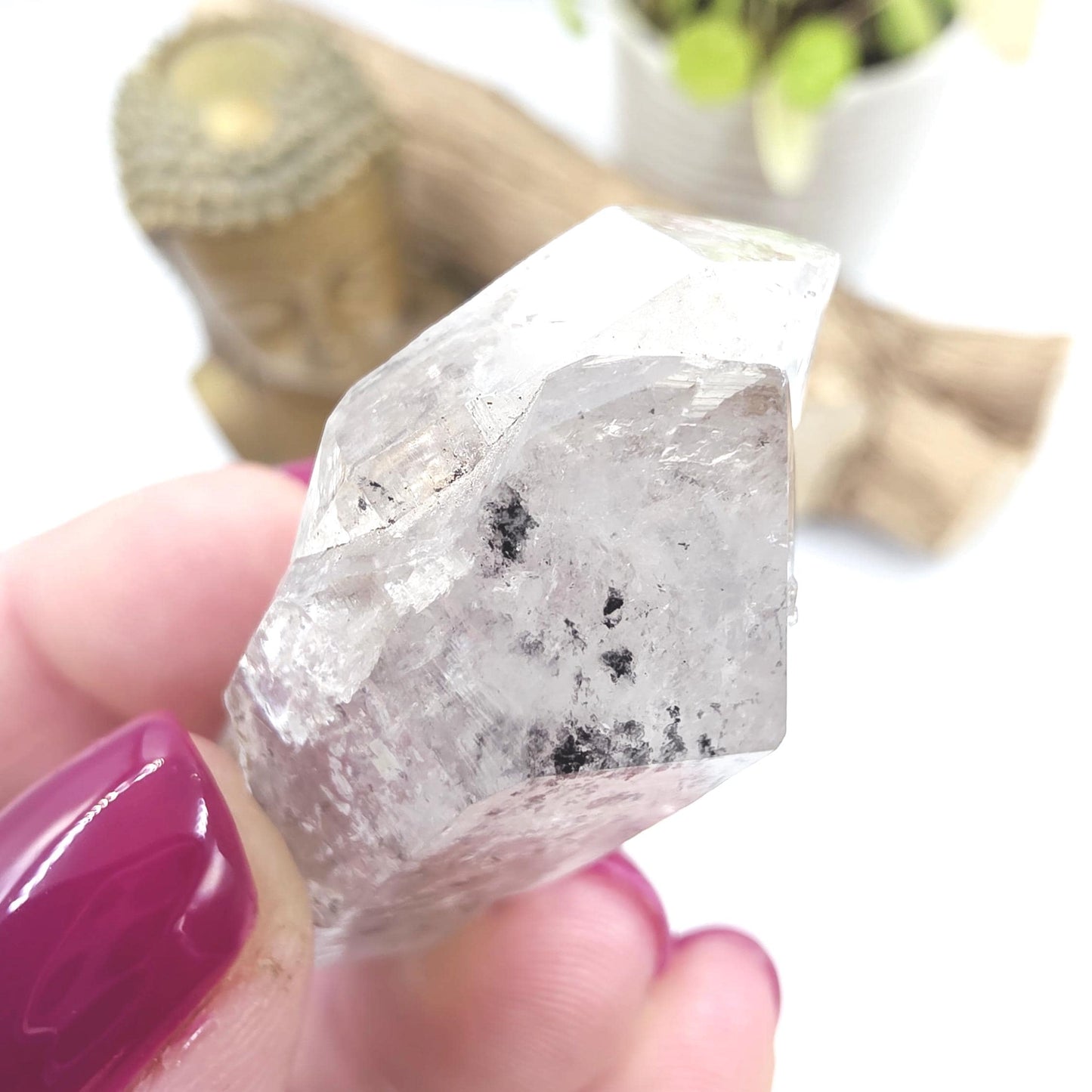 Raw Herkimer Diamond Natural DT with Moving Carbon Bubble – Rare High Vibrational Quartz Crystal, 25g