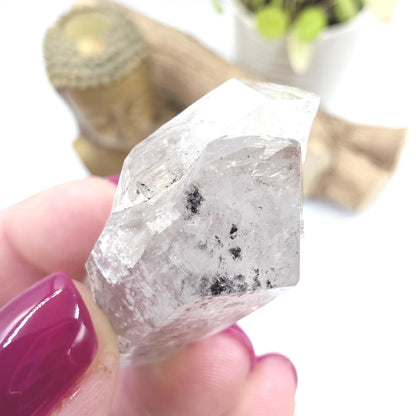 Raw Herkimer Diamond Natural DT with Moving Carbon Bubble – Rare High Vibrational Quartz Crystal, 25g
