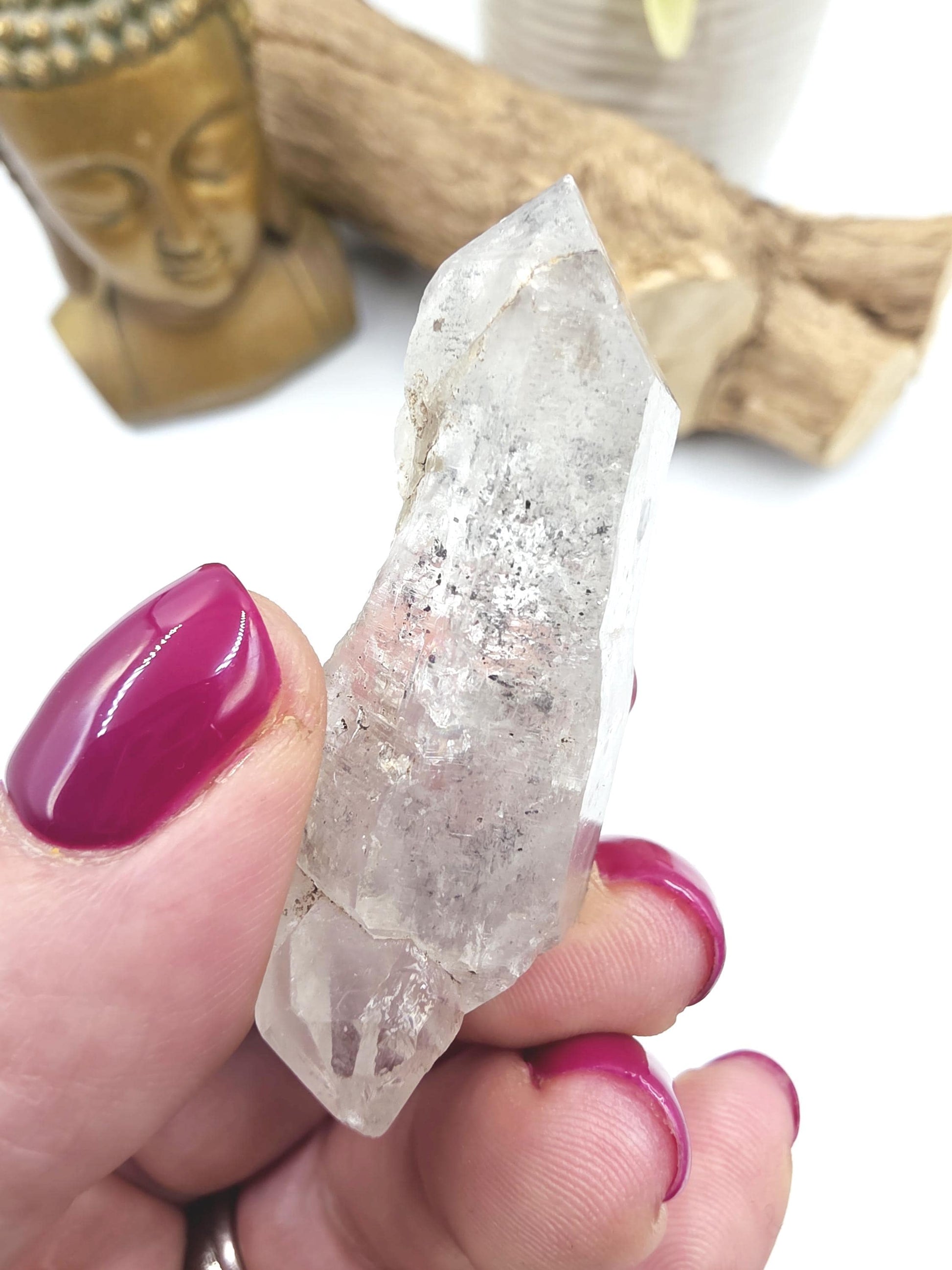 Raw Herkimer Diamond Natural DT with Moving Carbon Bubble – Rare High Vibrational Quartz Crystal, 25g