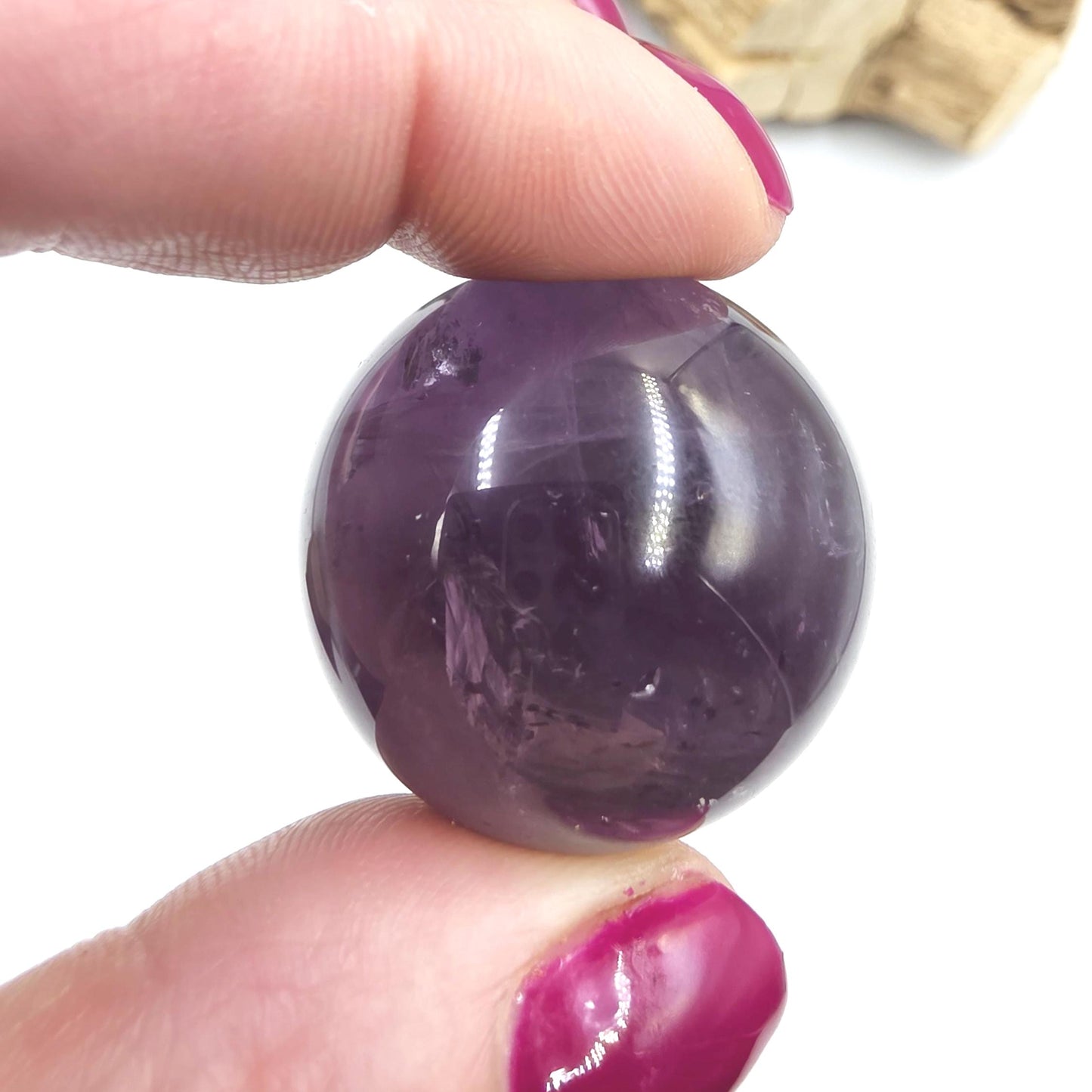 Flashy Amethyst Sphere with Rainbows – Calm, Intuition & Spiritual Healing Crystal, 32mm
