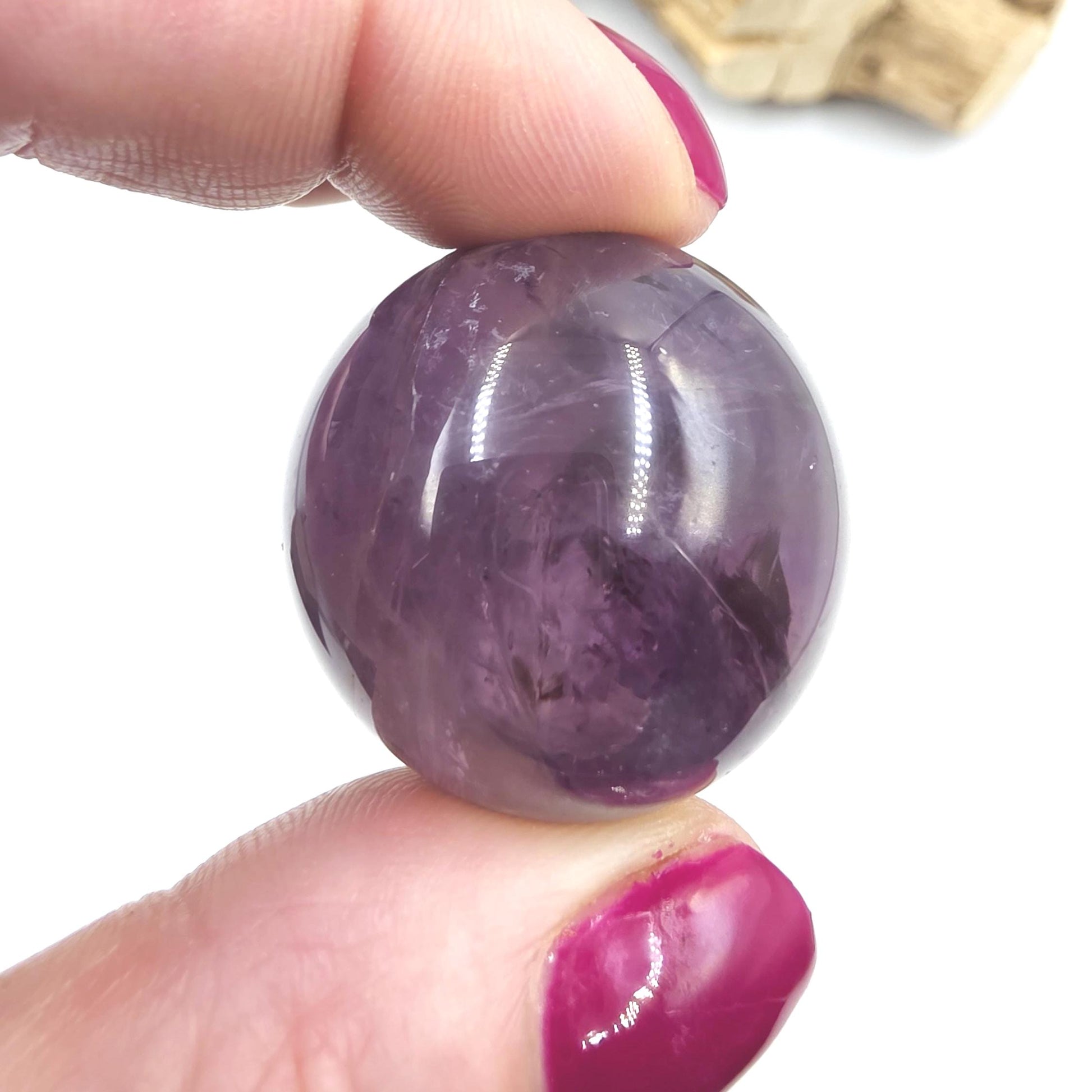 Flashy Amethyst Sphere with Rainbows – Calm, Intuition & Spiritual Healing Crystal, 32mm