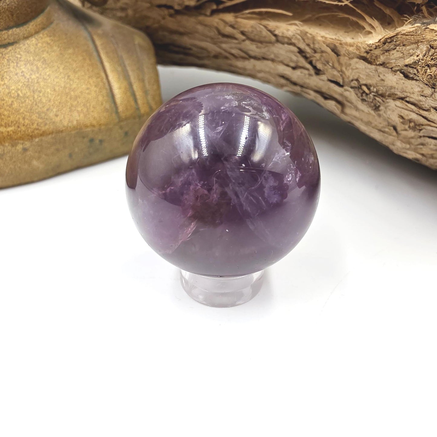 Flashy Amethyst Sphere with Rainbows – Calm, Intuition & Spiritual Healing Crystal, 32mm