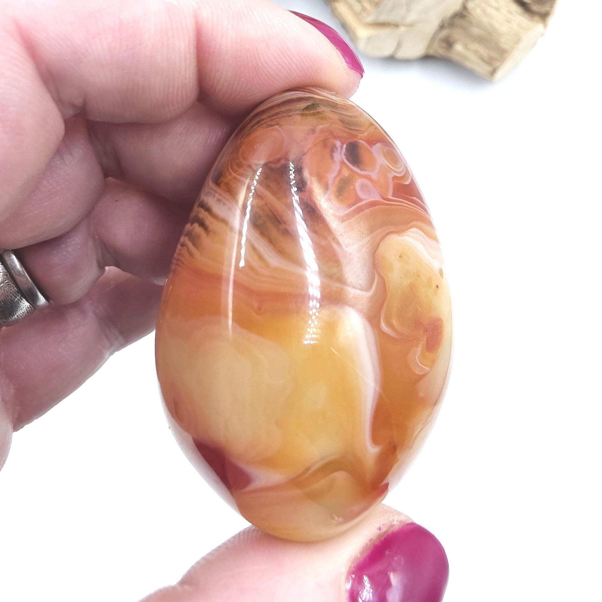 Sardonyx Palm Stone – Strength, Protection & Emotional Balance Crystal, 85g