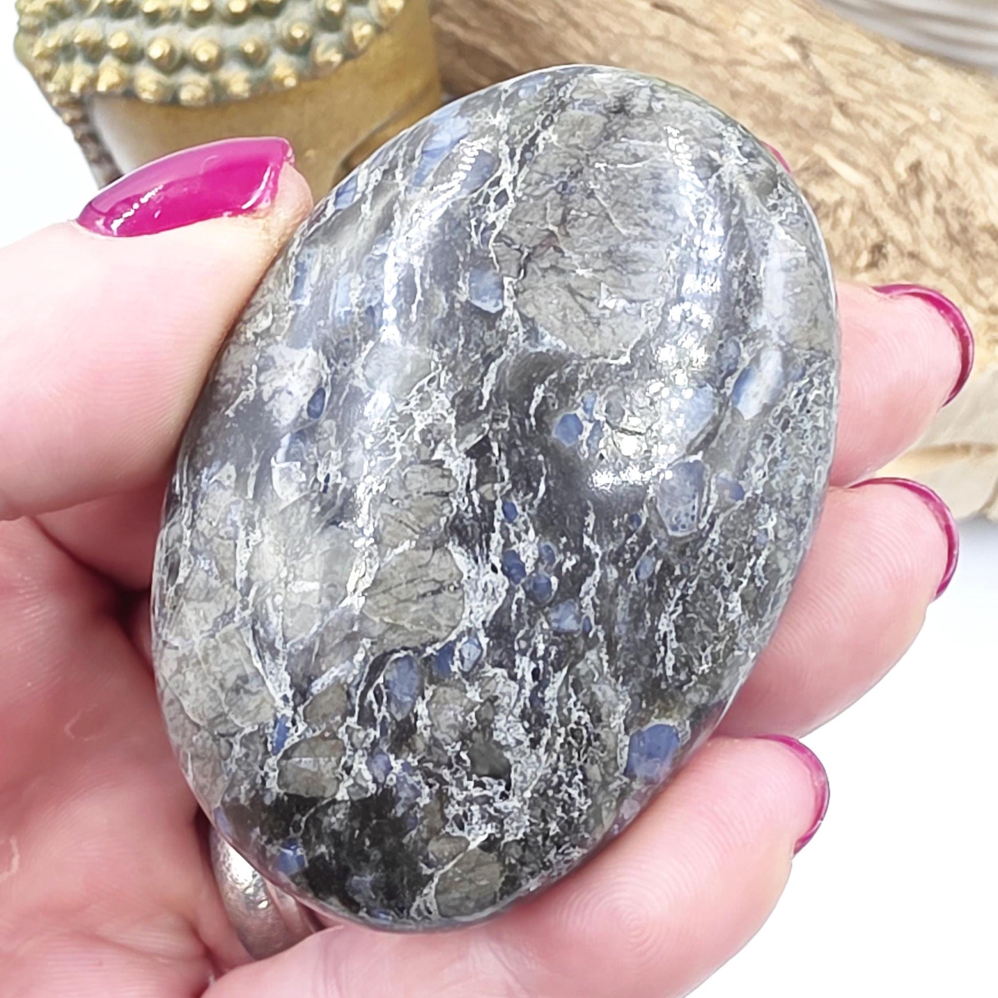 Que Sera (Llanite) Palm Stone – Positivity, Empowerment & Spiritual Growth Crystal, 100g