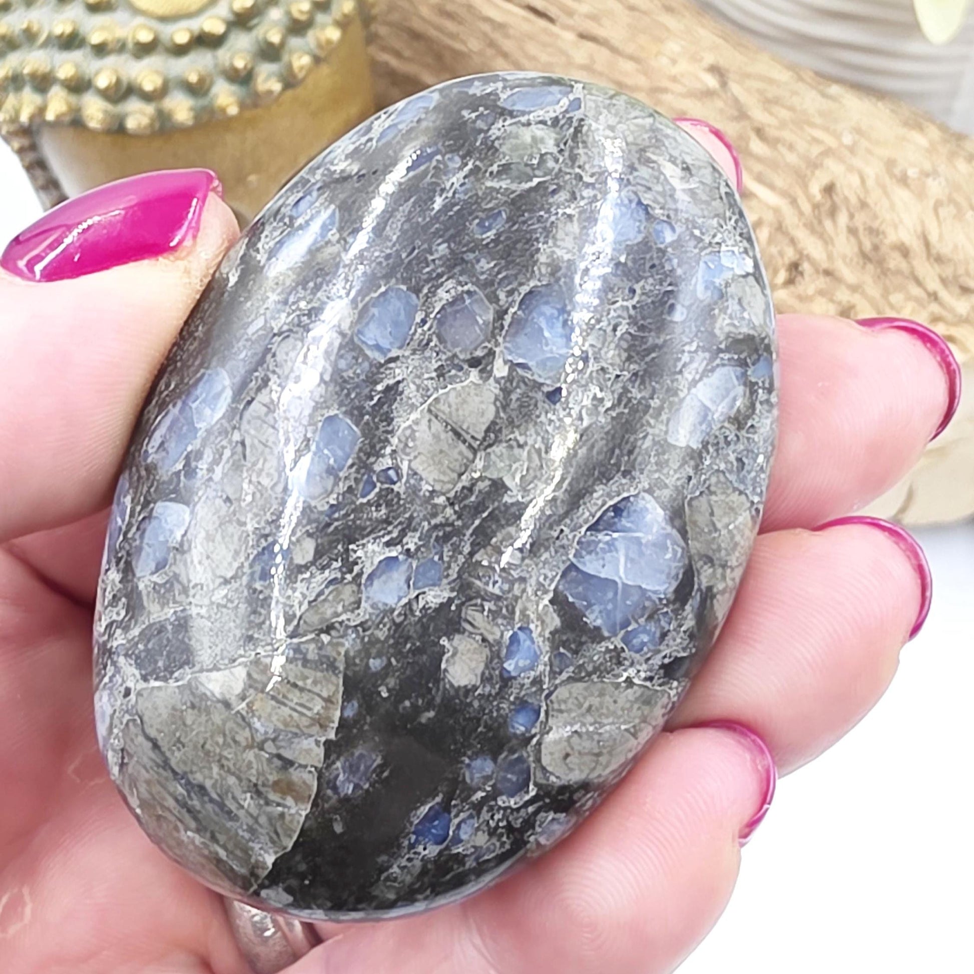 Que Sera (Llanite) Palm Stone – Positivity, Empowerment & Spiritual Growth Crystal, 100g
