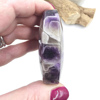 Dream Amethyst (Chevron) Palm Stone – Intuition, Calm & Spiritual Clarity Crystal, 90g