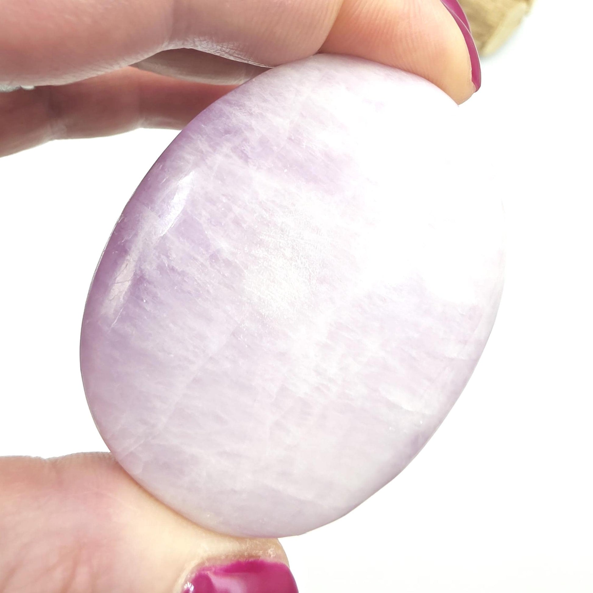 Flashy Kunzite Palm Stone - Heart Chakra & Emotional Healing Crystal, 85g