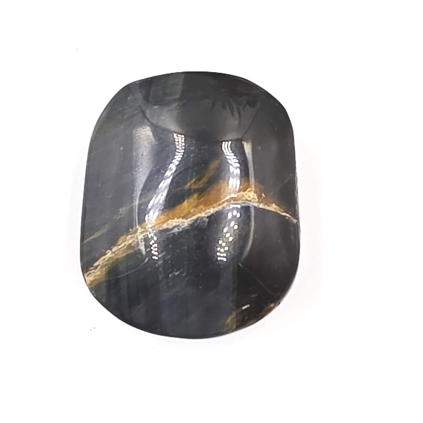 Little Blue Tiger's Eye Palm Stone - Protection & Intuition Healing Crystal, 40g