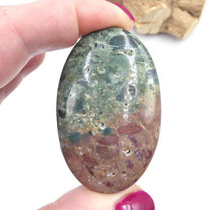 Ocean Jasper Palm Stone – Joy, Emotional Healing & Calming Crystal, 40g