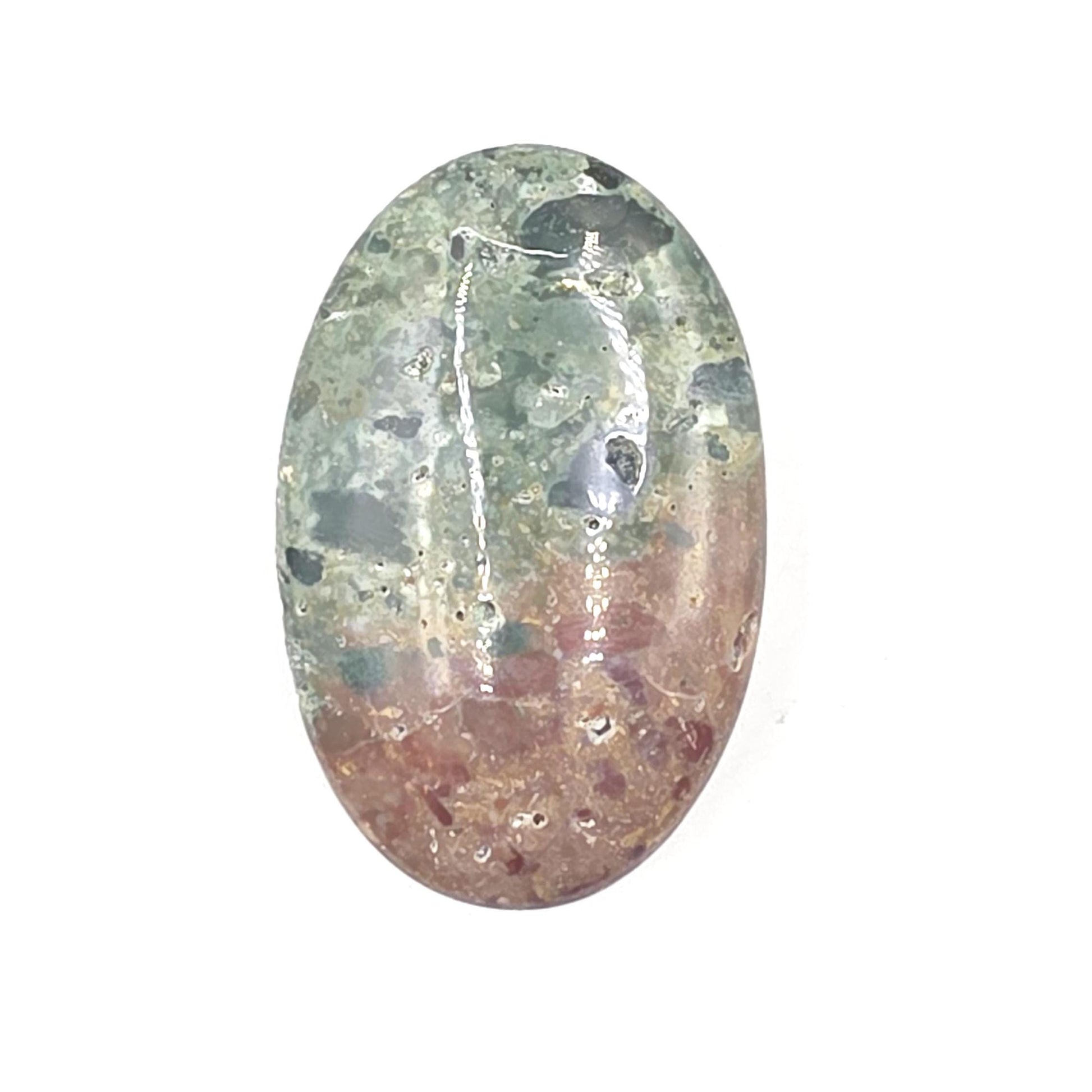 Ocean Jasper Palm Stone – Joy, Emotional Healing & Calming Crystal, 40g