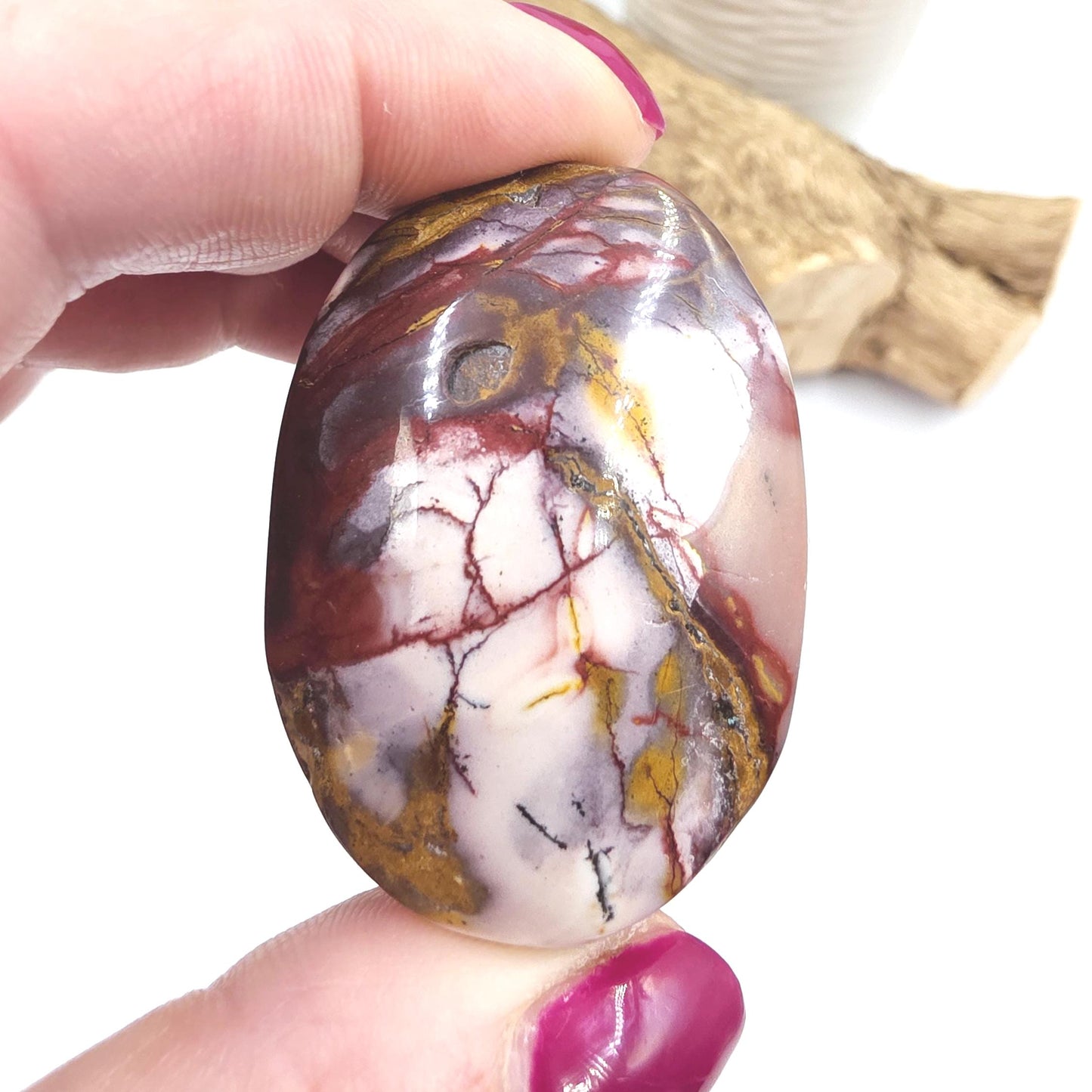 Mookaite Jasper Palm Stone – Strength, Grounding & Emotional Balance Crystal, 50g