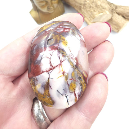 Mookaite Jasper Palm Stone – Strength, Grounding & Emotional Balance Crystal, 50g