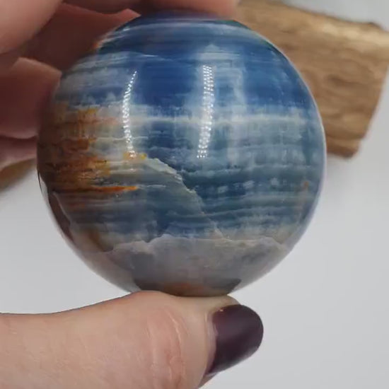 A Grade Large Beautiful Blue Onyx Sphere - 56mm