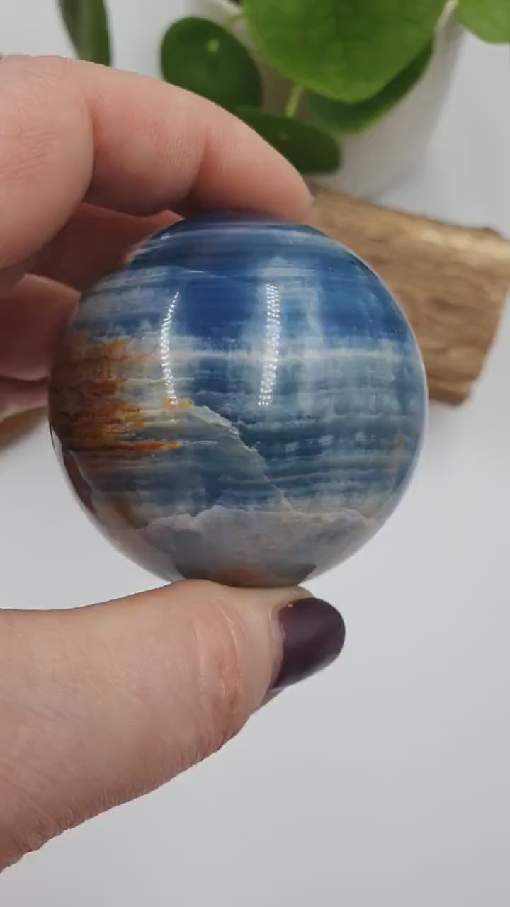 A Grade Large Beautiful Blue Onyx Sphere - 56mm