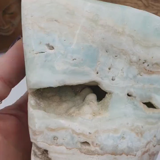 Caribbean Calcite Crystal Natural Freeform Specimen - 1109g