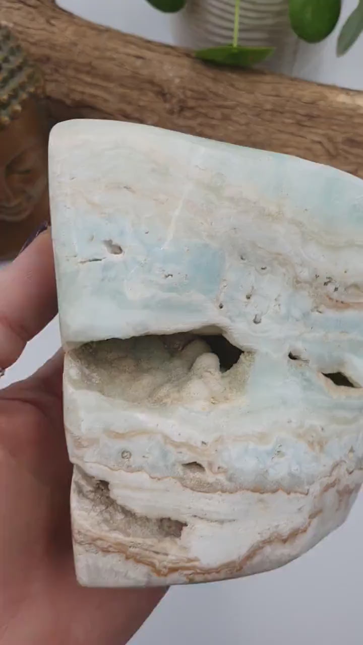 Caribbean Calcite Crystal Natural Freeform Specimen - 1109g