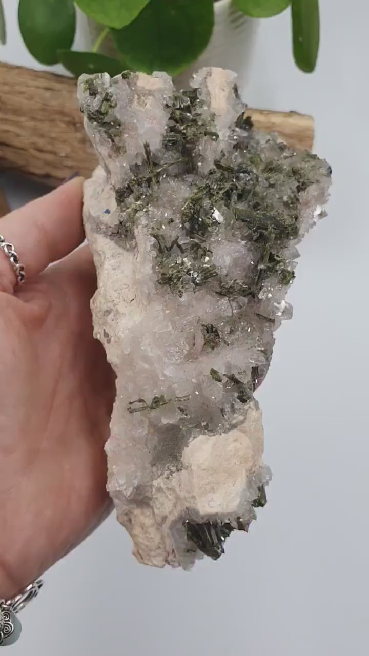 Large Sparkly Epidote & Quartz Raw Specimen - 731g