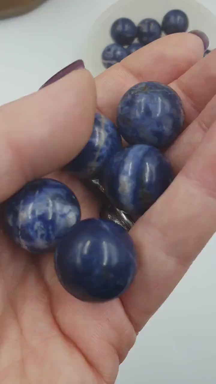 Sodalite Mini Spheres / Sodalite Spheres / Grid Crystal Spheres - approx 20mm