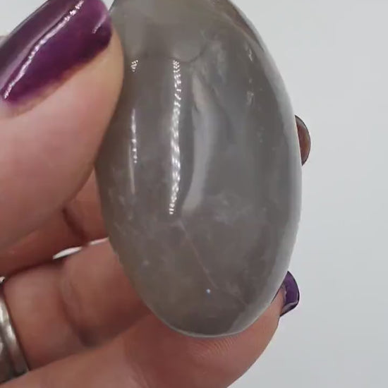 Beautiful flashy Blue Rose Quartz Palm / Large Blue Rose Quartz Palm Stone / Meditation Crystal Palm - 50g