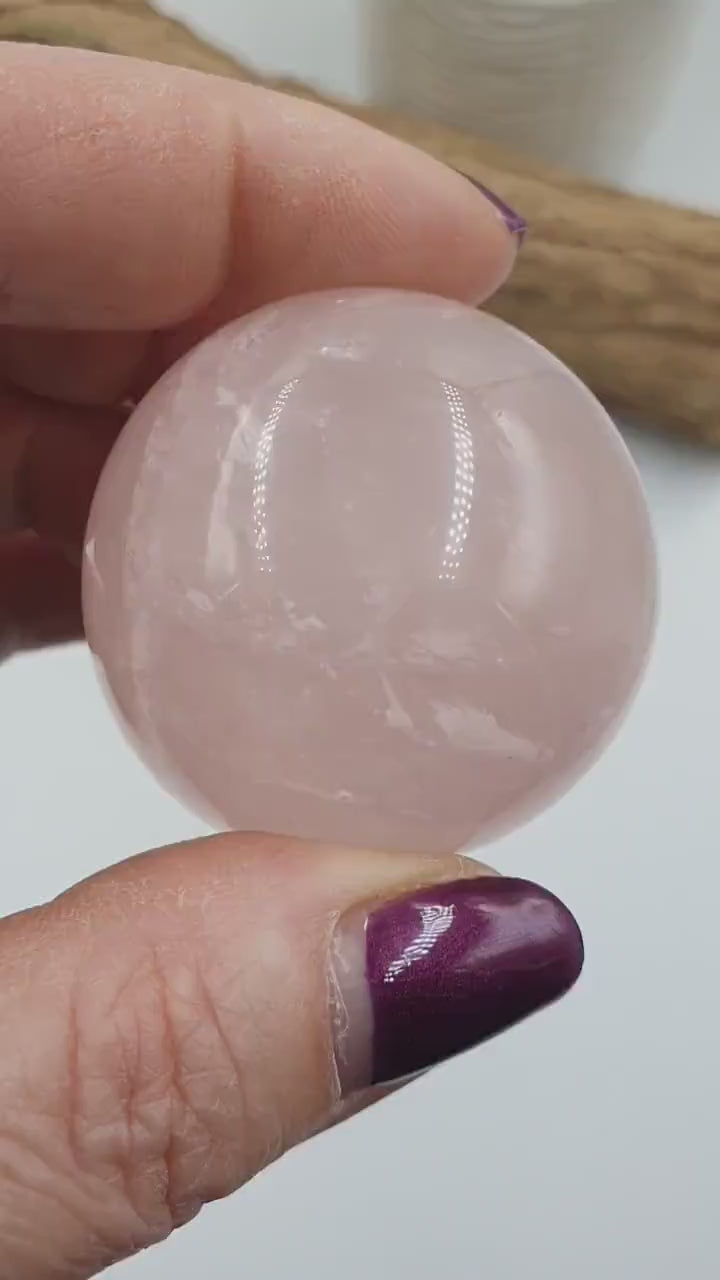 Star Rose Quartz Sphere / Rose Quartz Crystal Ball / Star Rose Quartz Orb / Rose Quartz Healing Sphere - 40mm