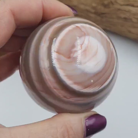 Beautiful Botswana Agate Sphere / African Agate Sphere / Botswana Crystal Ball / Botswana Agate Orb - 57mm