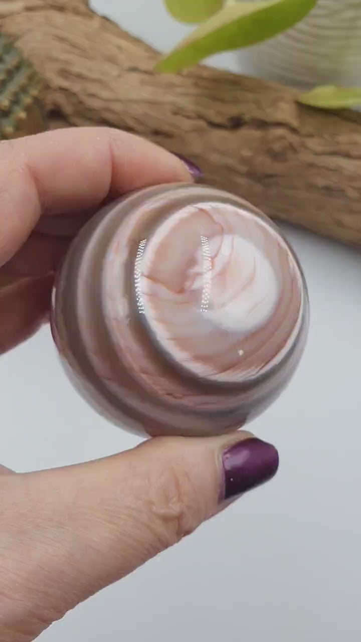 Beautiful Botswana Agate Sphere / African Agate Sphere / Botswana Crystal Ball / Botswana Agate Orb - 57mm