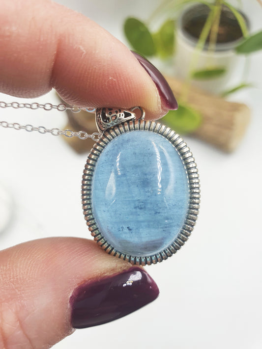 Aquamarine Pendant (Sterling Silver)