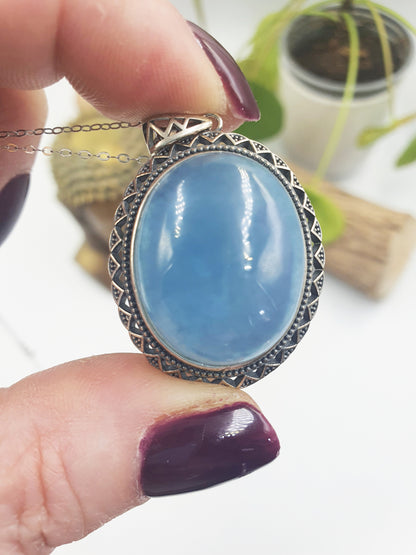 Aquamarine Pendant (Sterling Silver)