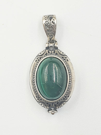 Malachite Locket Pendant (Sterling Silver)