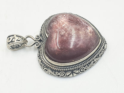 Purple Mica Heart Pendant (Sterling Silver)