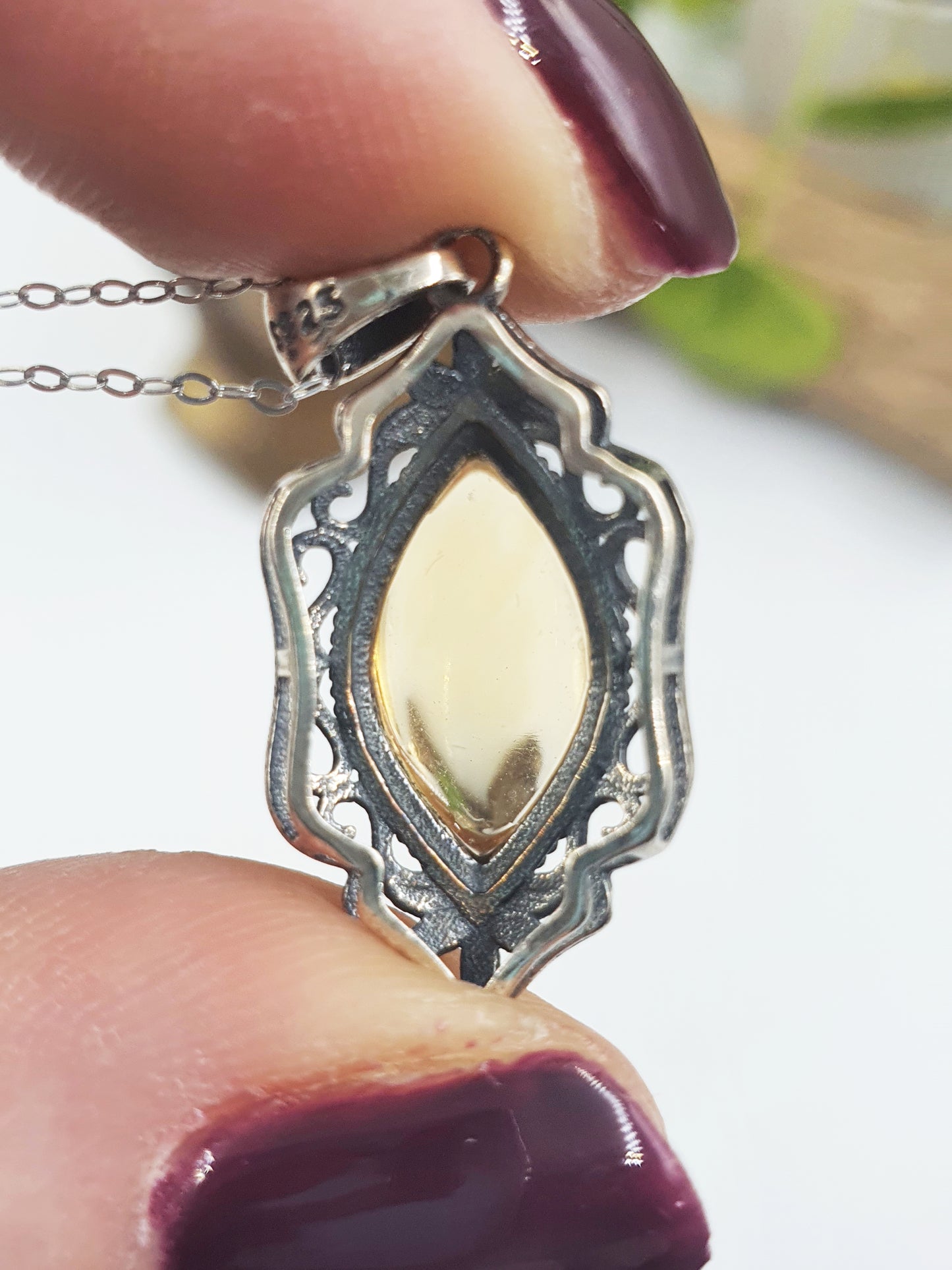Citrine Pendant (Sterling Silver)