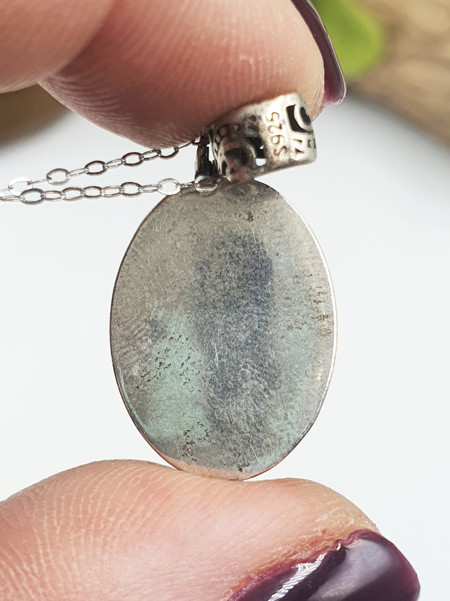 Malachite Locket Pendant (Sterling Silver)